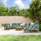 Geniet van je tuin met een geïmpregneerd grenenhout loungeset met voetenbank en salontafel - Tuinsets