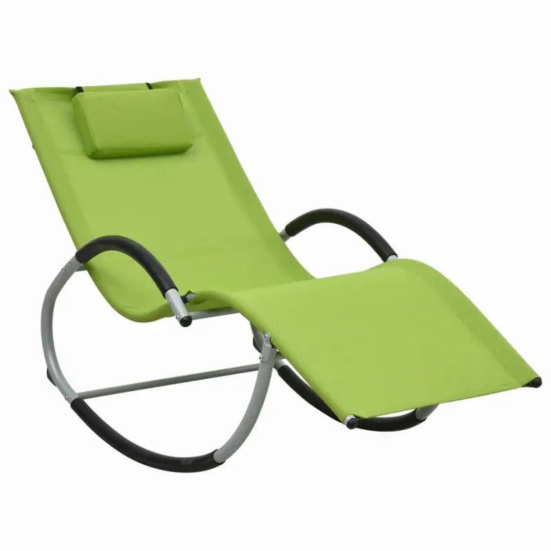 Geometrische ligstoel van gepoedercoat staal en textileen stof - Groen / 1 - Ligstoelen