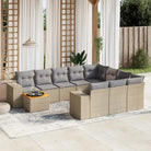 Gepersonaliseerde tuinsets met beige materiaal en gepoedercoat staal - Beige en grijs / Tafel + 6x midden + 2x hoek