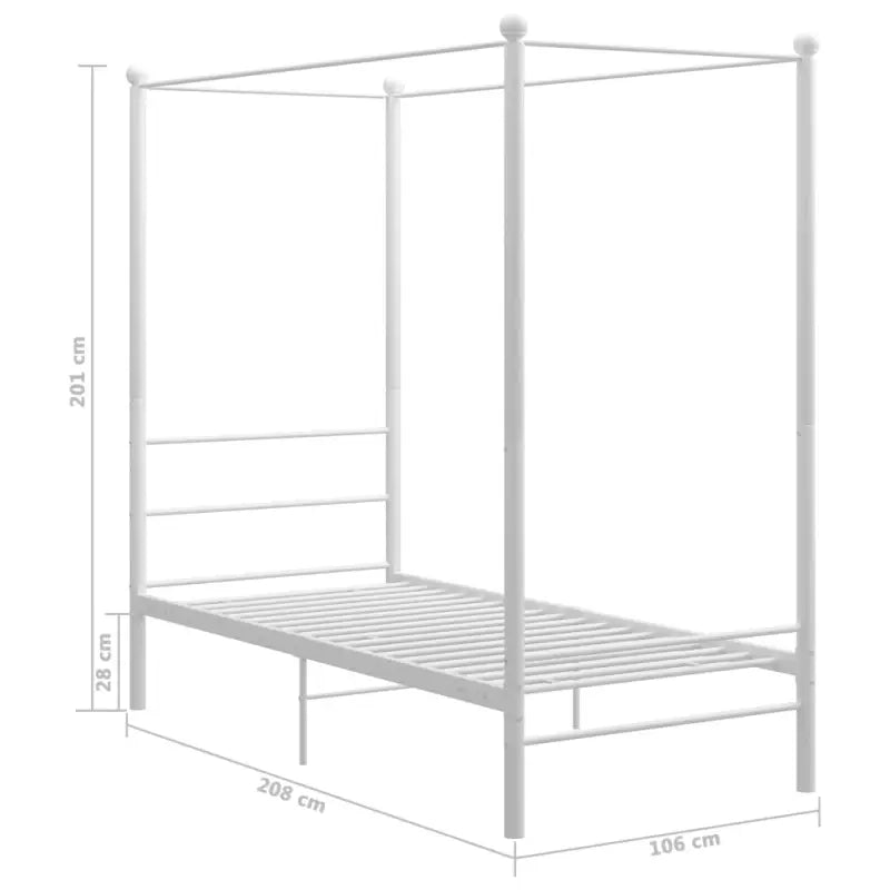 Gepoedercoat metalen bed met bovenframe voor privacy en charme - Bedden & bedframes