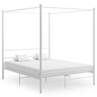 Gepoedercoat metalen bed met bovenframe voor privacy en charme - Wit / 160 x 200 cm - Bedden & bedframes