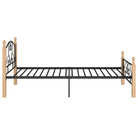 Gepoedercoat metalen bedframe met licht eikenhout voor een warme slaapkamer - Bedden & bedframes
