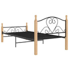 Gepoedercoat metalen bedframe met licht eikenhout voor een warme slaapkamer - Bedden & bedframes