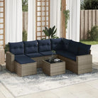 Gepoedercoat Staal Lounge Set in Grijs voor Tuin en Terras - Beige en grijs / Met tafel - Tuinsets