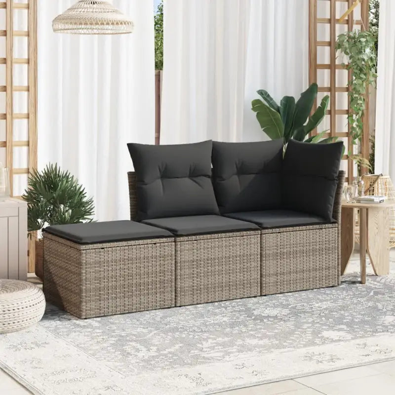Gepoedercoat staal loungeset in beige met comfortabele afmetingen - Grijs - Tuinsets