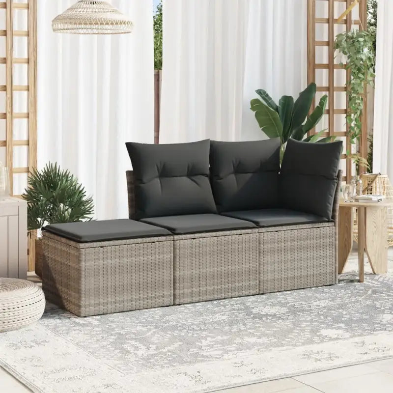 Gepoedercoat staal loungeset in beige met comfortabele afmetingen - Lichtgrijs - Tuinsets
