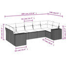 Gepoedercoat staal loungeset in grijs materiaal met afmetingen en waterdichte tas - Tuinsets