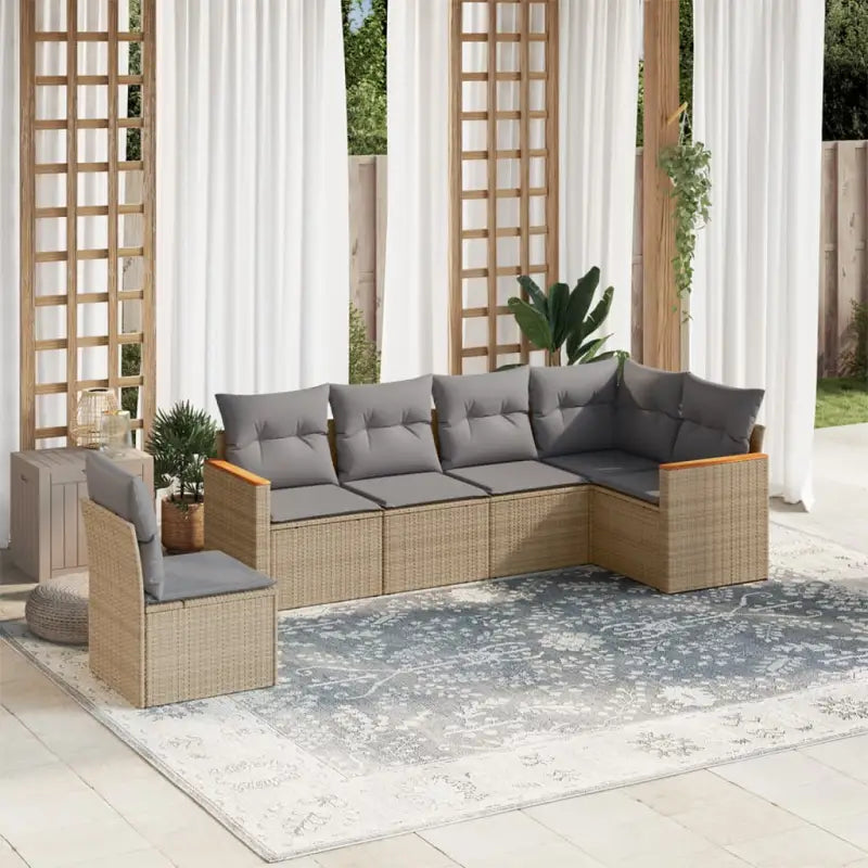 Gepoedercoat staal loungeset in grijs materiaal met perfecte afmetingen - Gemengd beige / Zonder tafel - Tuinsets