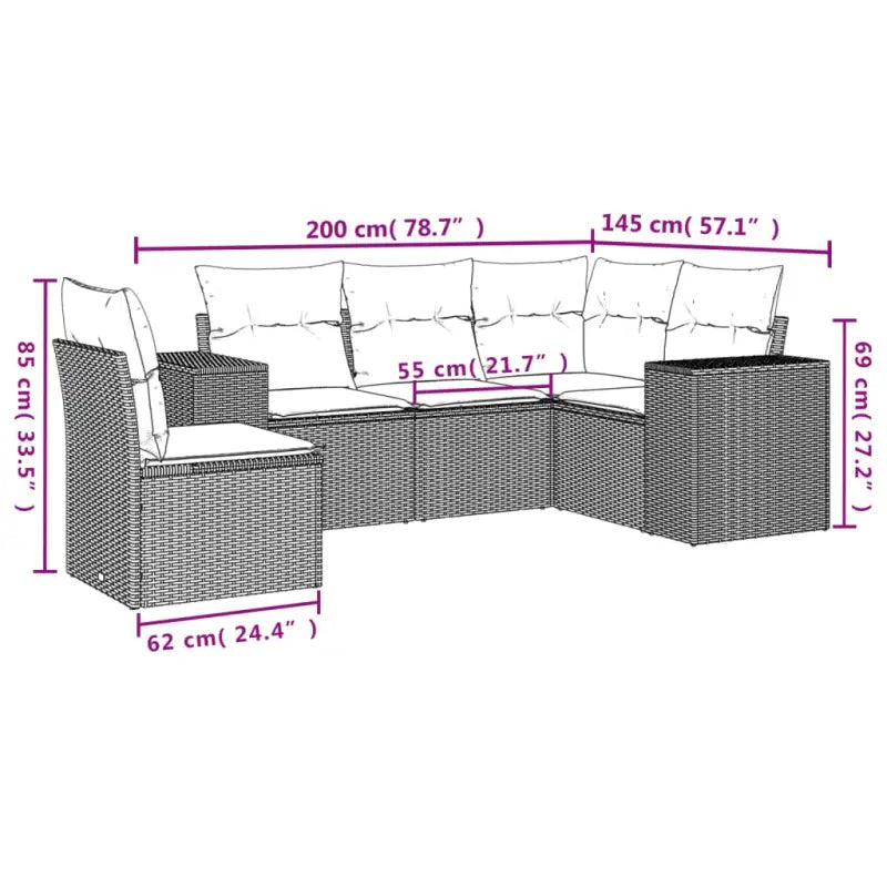 Gepoedercoat staal loungeset in grijs materiaal voor jouw tuin of terras - Grijs / Zonder tafel - Tuinsets