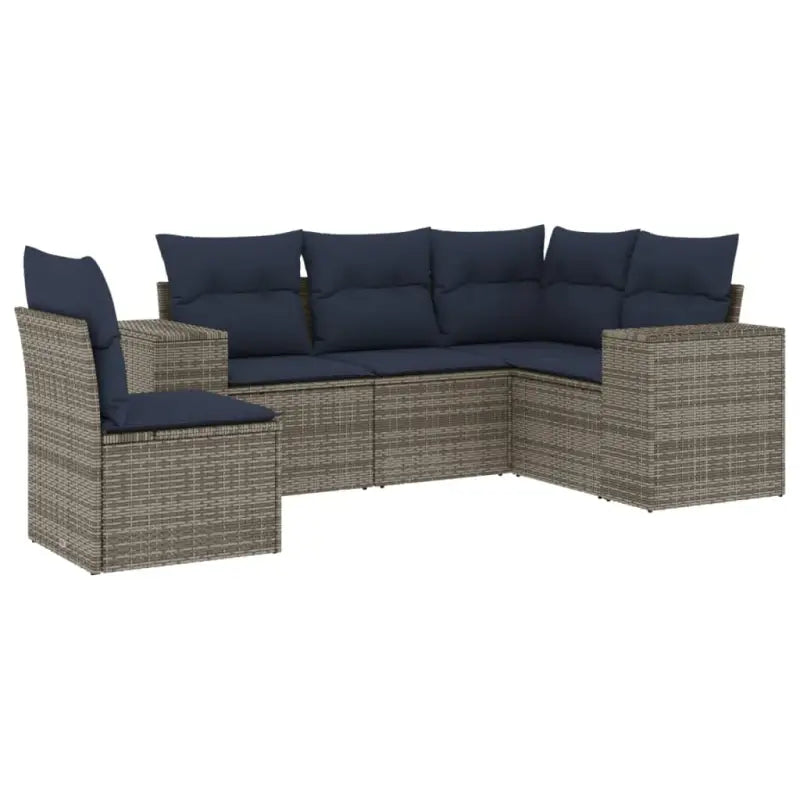Gepoedercoat staal loungeset in grijs materiaal voor jouw tuin of terras - Grijs / Zonder tafel - Tuinsets