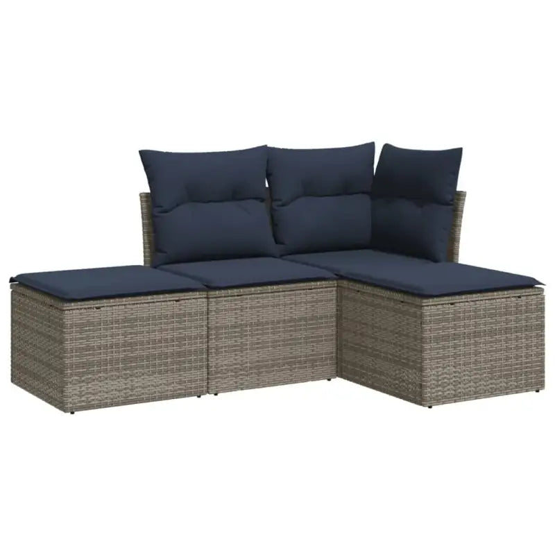 Gepoedercoat staal loungeset in grijs materiaal voor tuin en terras - Tuinsets