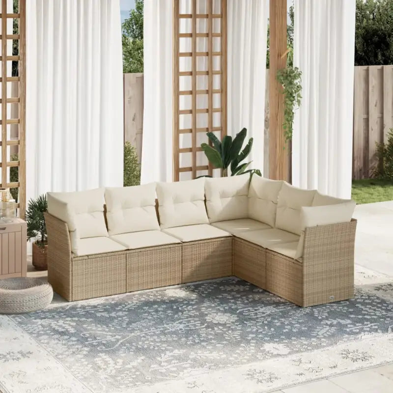 Gepoedercoat staal loungeset met poly rattan voor comfortabele zitervaring - beige en crèmekleurig / Zonder tafel