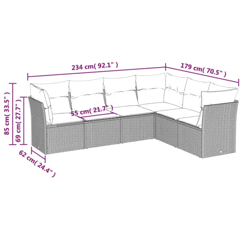 Gepoedercoat staal loungeset met poly rattan voor comfortabele zitervaring - Tuinsets