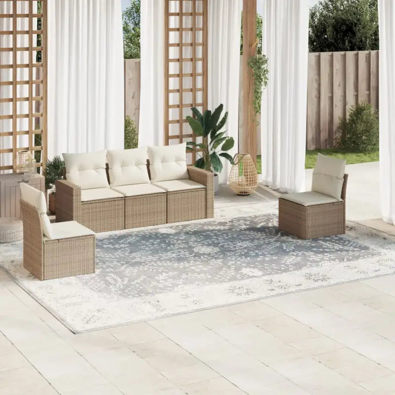 Gepoedercoat staal loungeset met poly rattan voor comfortabele zitervaring - Tuinsets