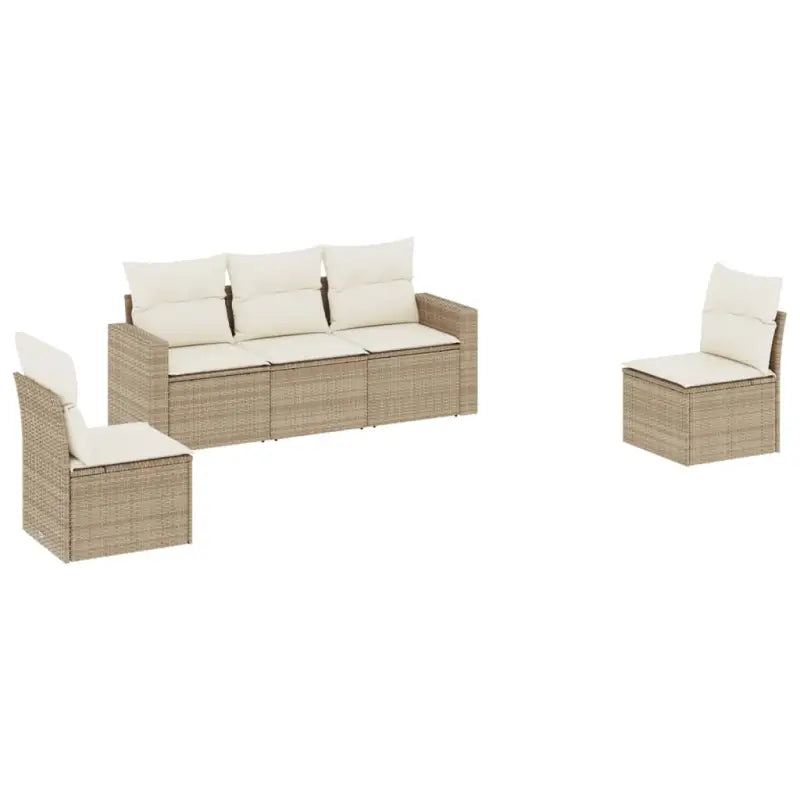 Gepoedercoat staal loungeset met poly rattan voor comfortabele zitervaring - Tuinsets