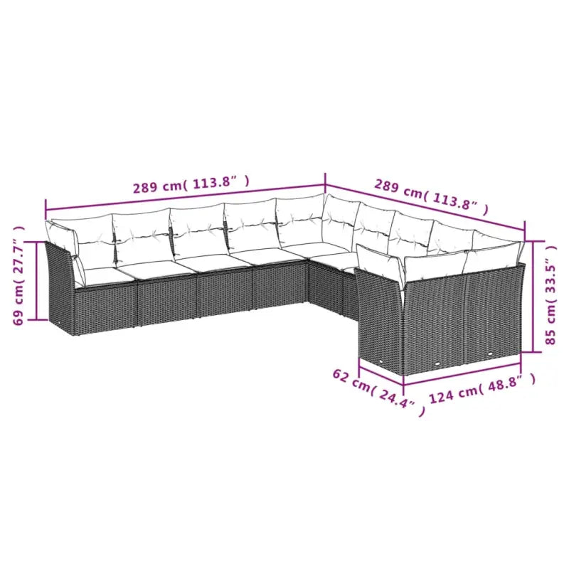 Gepoedercoat staal loungeset met poly rattan voor een comfortabele zitervaring - Tuinsets