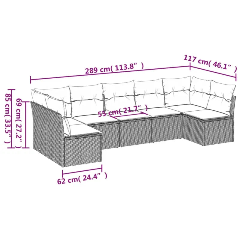 Gepoedercoat staal loungeset met poly rattan voor een comfortabele zitervaring - Tuinsets