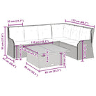 Gepoedercoat staal loungeset met verstelbare tuinbank en ruime afmetingen - Tuinsets