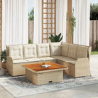 Gepoedercoat staal loungeset met verstelbare tuinbank en ruime afmetingen - beige en crèmekleurig - Tuinsets