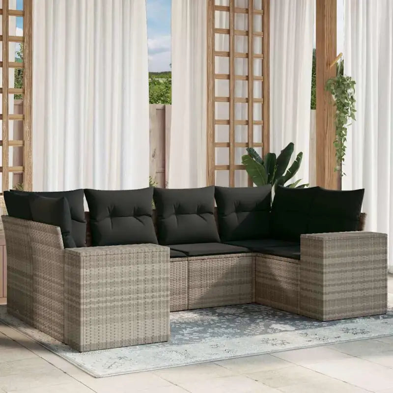 Gepoedercoat staal loungeset met waterdichte zak en beige materiaal - Lichtgrijs en donkergrijs - Tuinsets