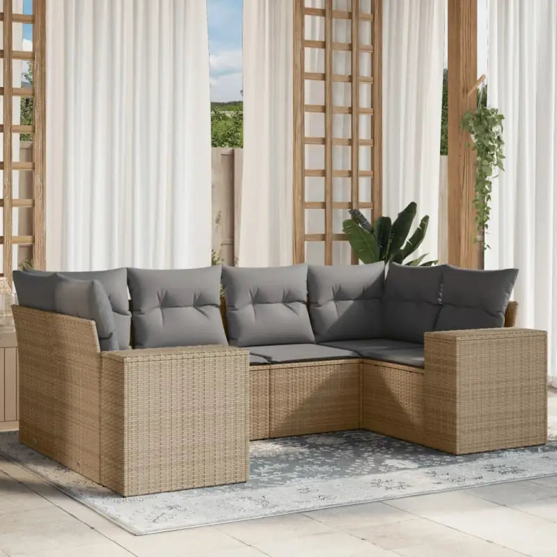 Gepoedercoat staal loungeset met waterdichte zak en beige materiaal - beige en lichtgrijs - Tuinsets