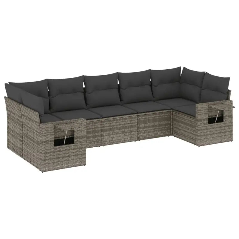 Gepoedercoat staal loungeset voor tuin terras grijs materiaal - Tuinsets