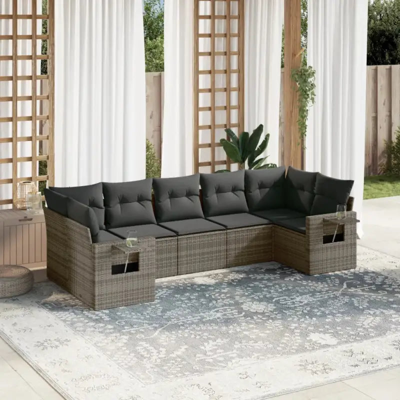 Gepoedercoat staal loungeset voor tuin terras grijs materiaal - Tuinsets