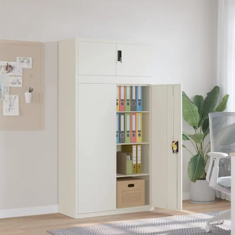 Gepoedercoat staal opbergkast met verstelbare schappen voor kantoorbenodigdheden - Wit / 90 x 40 x 180 cm / 1
