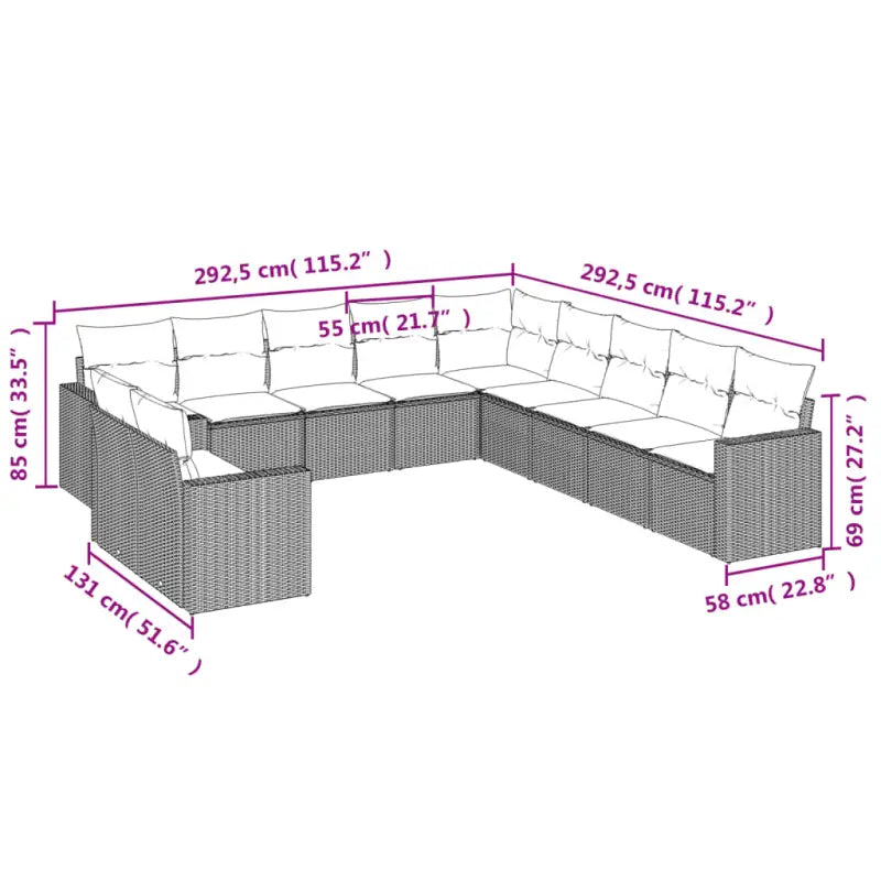 Gepoedercoat staal tuinset in grijs materiaal met comfortabele afmetingen - Tuinsets