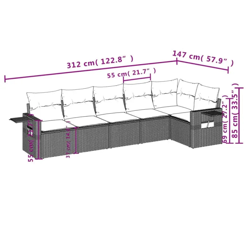 Gepoedercoat staal tuinset in grijs materiaal met perfecte afmetingen - Tuinsets