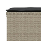 Gepoedercoat staal tuinset met poly rattan en uitschuifbare luifel - Tuinsets