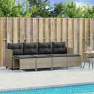 Gepoedercoat staal tuinset met poly rattan en uitschuifbare luifel - Lichtgrijs / zonder luifel - Tuinsets