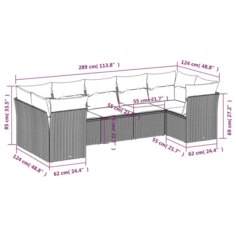 Gepoedercoat staal tuinset met poly rattan for een comfortabele zitervaring - Tuinsets