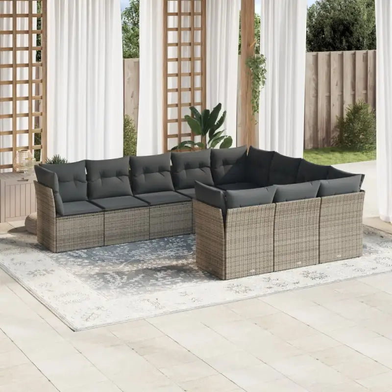 Gepoedercoat staal tuinset met poly rattan voor een comfortabele zitervaring - Grijs / Zonder tafel - Tuinsets
