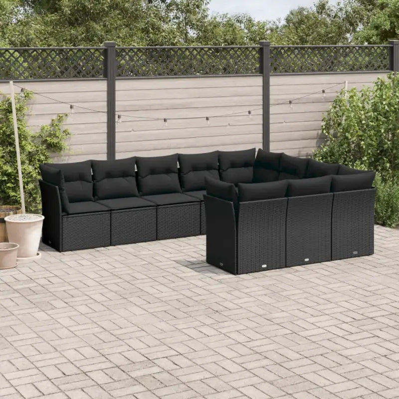 Gepoedercoat staal tuinset met poly rattan voor een comfortabele zitervaring - Zwart / Zonder tafel - Tuinsets