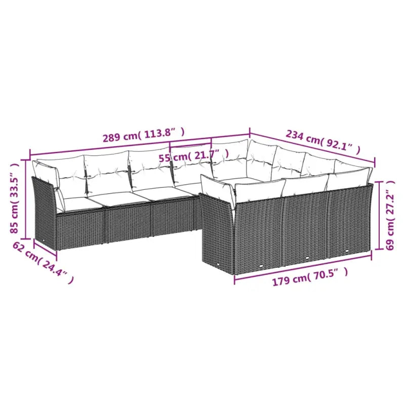Gepoedercoat staal tuinset met poly rattan voor een comfortabele zitervaring - Tuinsets