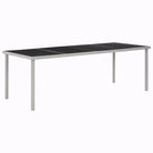 Gepoedercoat stalen eettafel voor tuin terras of buitenruimte - Zwart en grijs / 1 - Tuintafels
