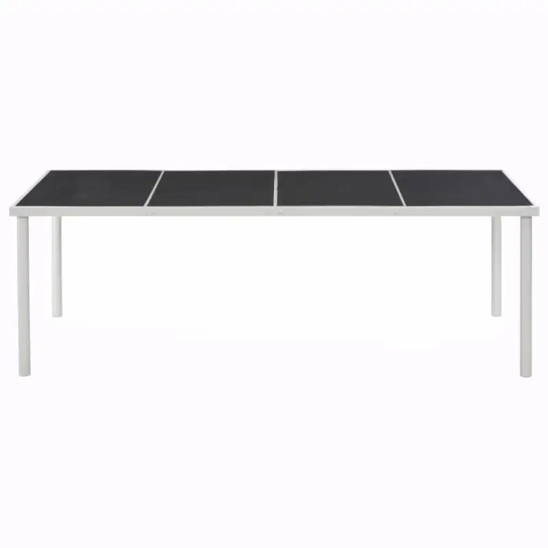 Gepoedercoat stalen eettafel voor tuin terras of buitenruimte - Zwart en grijs / 1 - Tuintafels