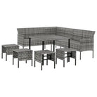Gepoedercoat stalen L-vormige tuinbank in grijs materiaal - Tuinsets