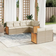 Gepoedercoat stalen loungeset met beige materiaal voor tuin of terras - Tuinsets