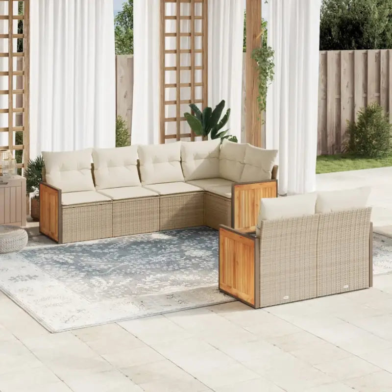 Gepoedercoat stalen loungeset met beige materiaal voor tuin of terras - beige en crèmekleurig - Tuinsets