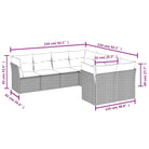 Gepoedercoat stalen loungeset met poly rattan voor een comfortabele zitervaring - Beige en grijs - Tuinsets