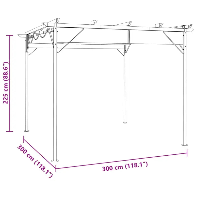 Gepoedercoat Stalen Tuinbogen met Uitschuifbare Dak voor Buitenruimte - Tuinbogen latwerk & pergola’s