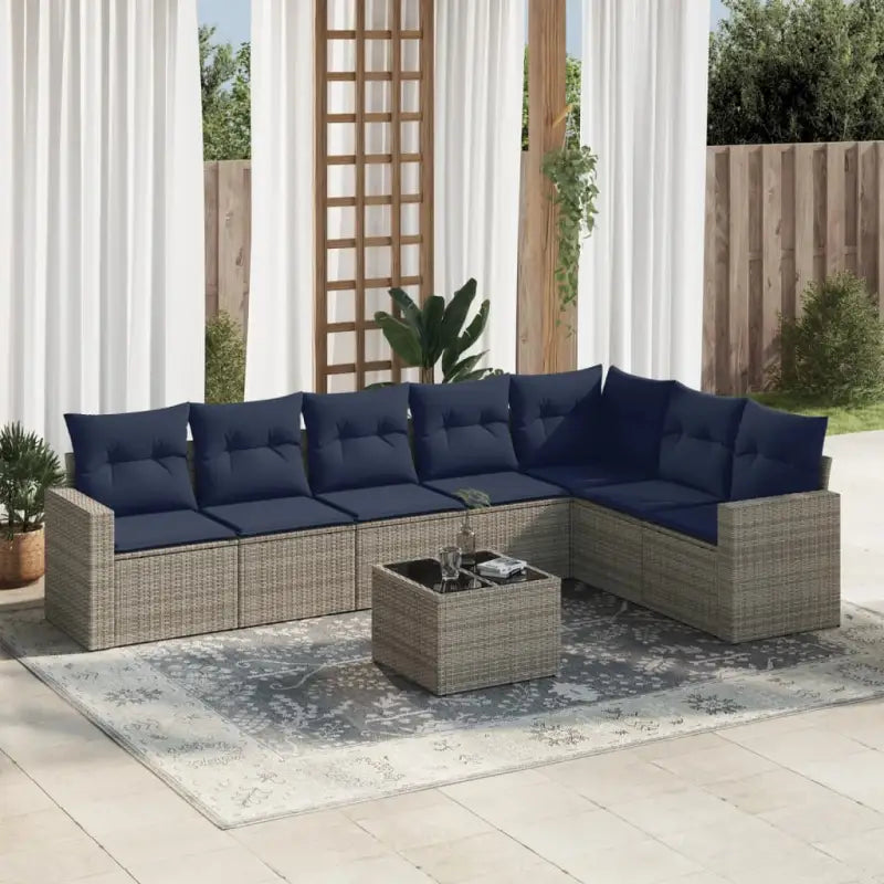 Gepoedercoat stalen tuinset in bruin met comfortabele afmetingen - Beige en grijs / Met tafel - Tuinsets