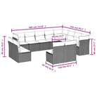 Gepoedercoat stalen tuinset met poly rattan en waterdichte tas - Tuinsets