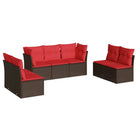 Gepoedercoat stalen tuinset met poly rattan en waterdichte tas - Tuinsets