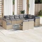 Gepoedercoat stalen tuinset met poly rattan en waterdichte tas - Tuinsets