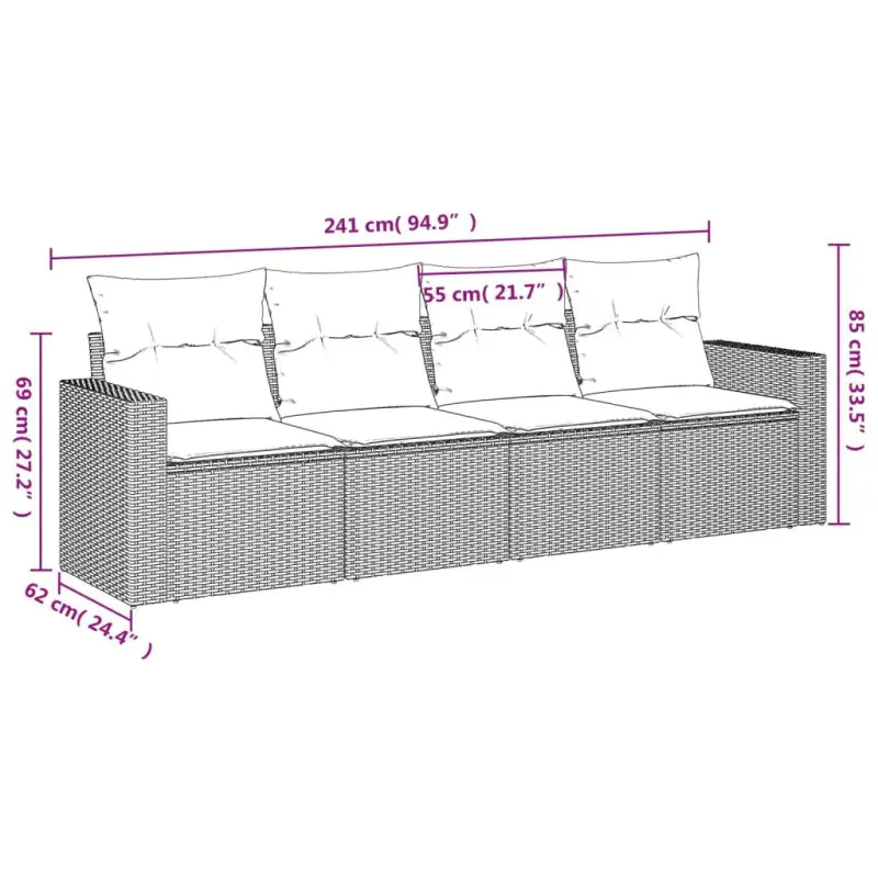 Gepoedercoat stalen tuinset met poly rattan voor comfortabele zitervaring - Tuinsets