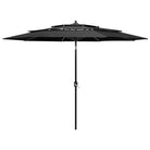 Gepoedercoate Aluminium Parasol met UV- en vochtbestendige Drie-Laags Bescherming - Antraciet / 3 m / 1 - Parasols