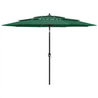 Gepoedercoate Aluminium Parasol met UV- en vochtbestendige Drie-Laags Bescherming - Groen / 3 m / 1 - Parasols